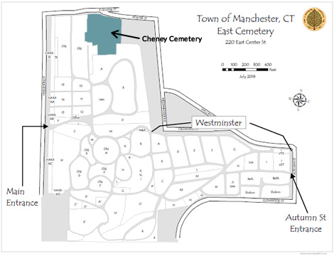East Cemetery map